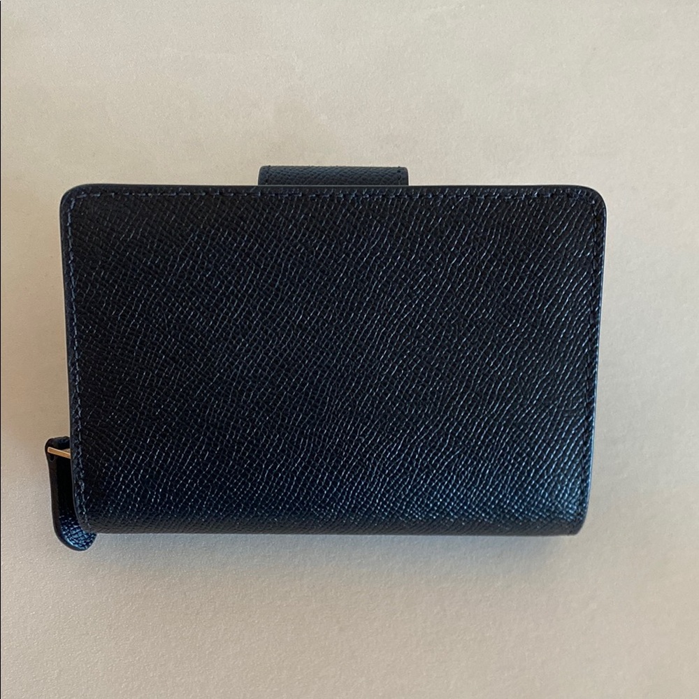 Coach Medium Corner Black Leather Zip Wallet - Picture 5 of 5